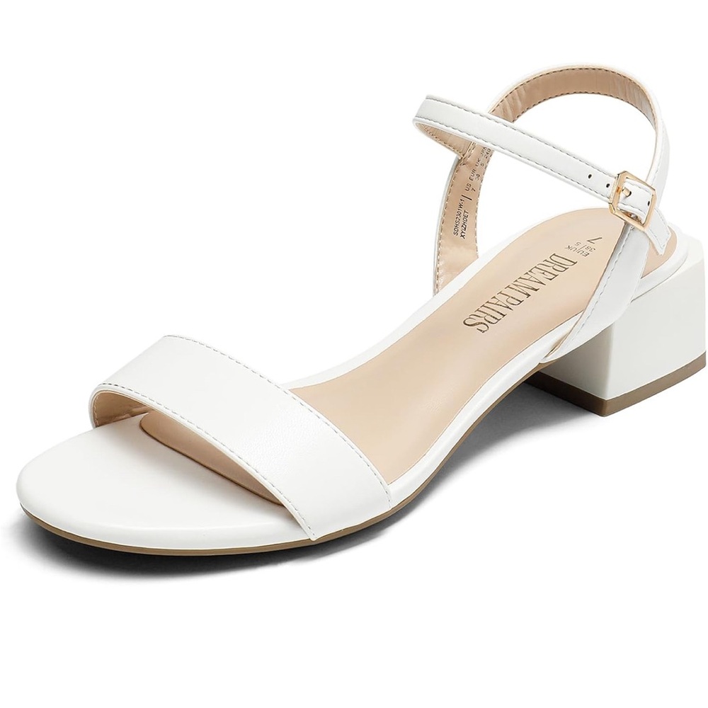 DREAM PAIRS SHITE LOW CHUNK HEEL